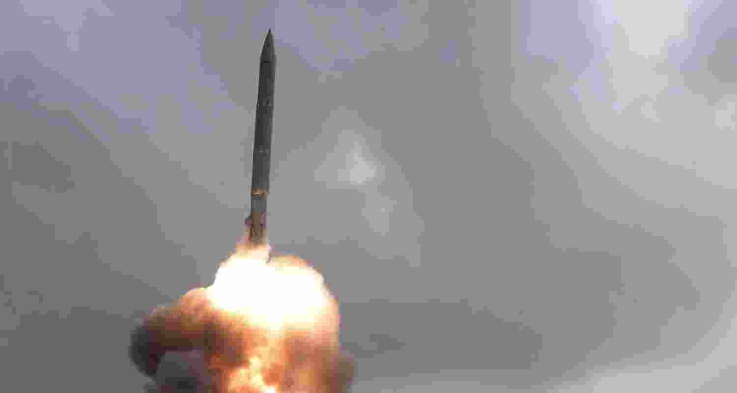 Rudra M-II missile.Screengrab via X.