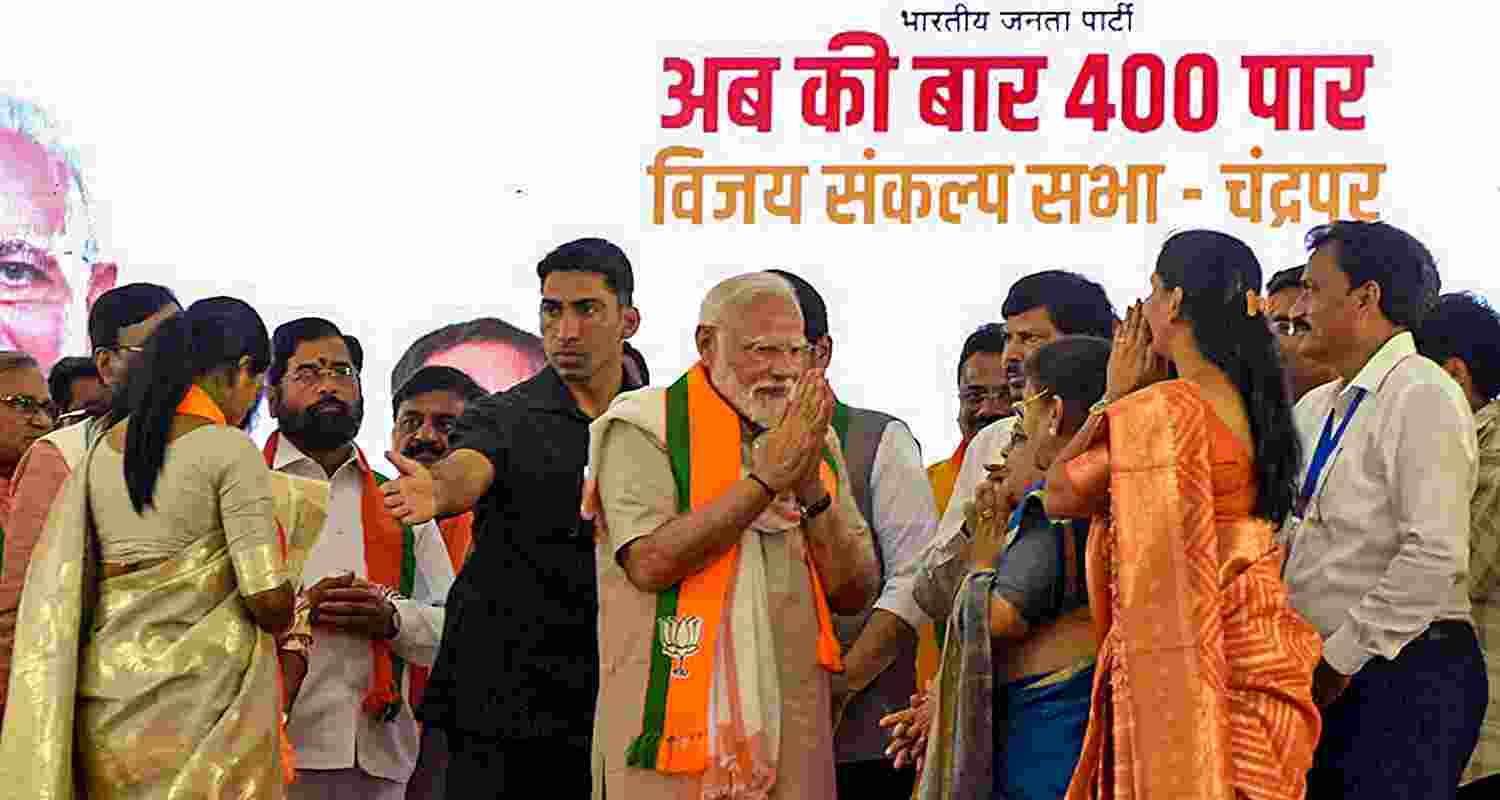 Prime Minister Narendra Modi during a public meeting. 