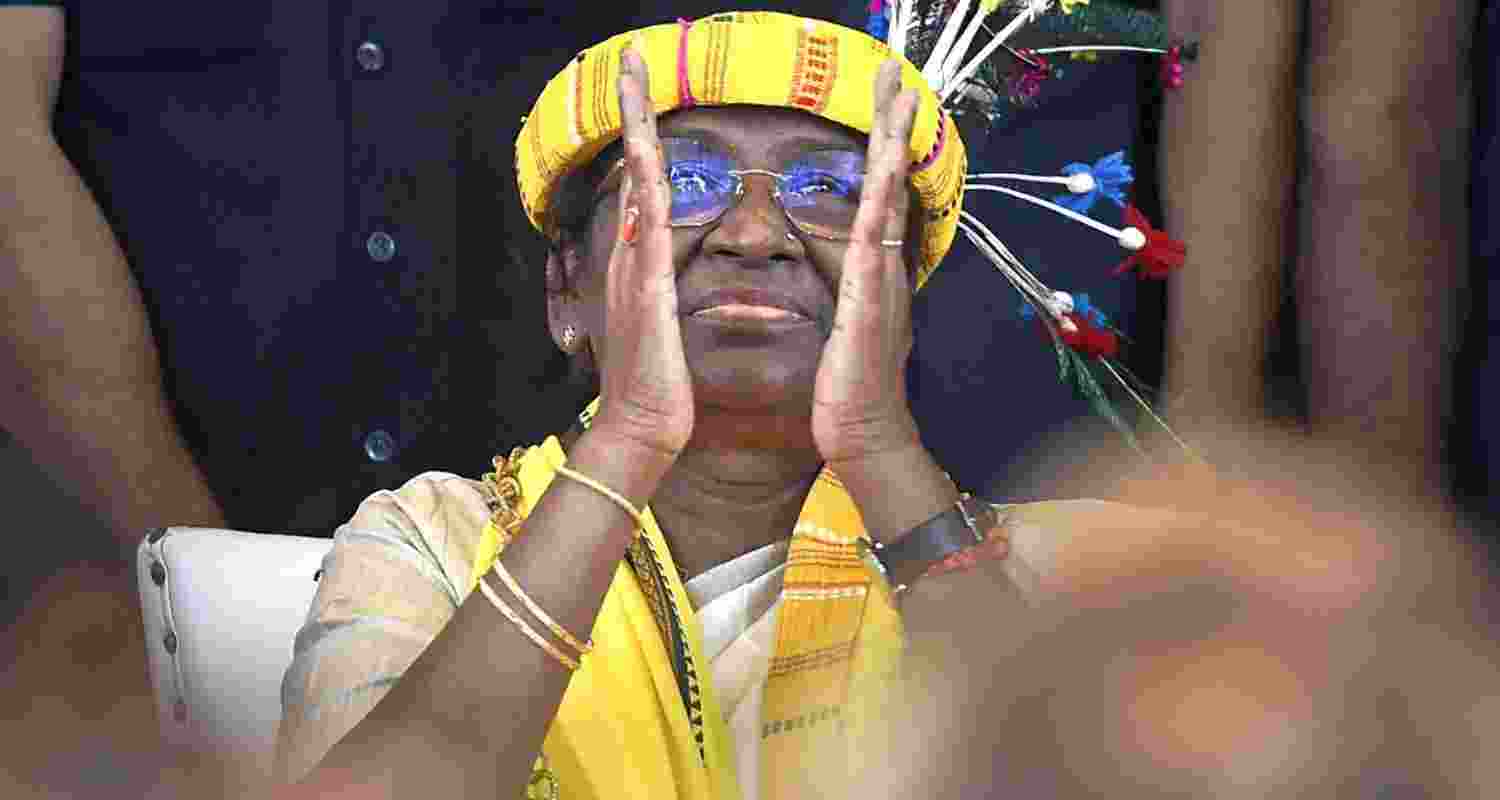 President Droupadi Murmu during her visit to meet NDA MLAs, in Mumbai on July 14, 2022