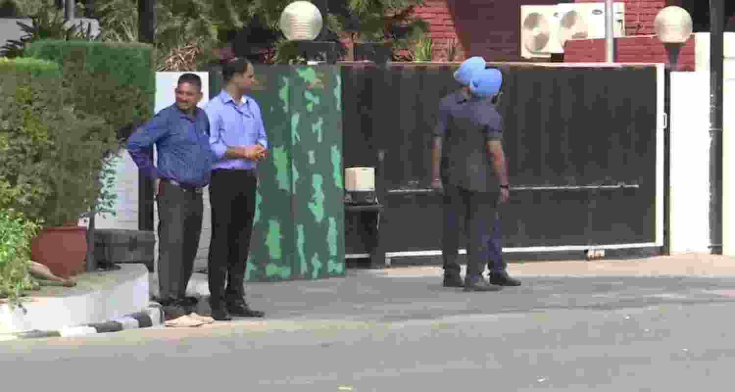 Outside of Punjab CM Mann's official residence in Chandigarh. 