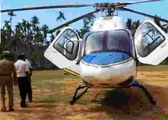 The helicopter had just landed in Tamil Nadu's Nilgiris where the Congress leader disembarked to travel to Wayanad when officials of the Election Commission's flying squad arrived to check it, a news agency reported.