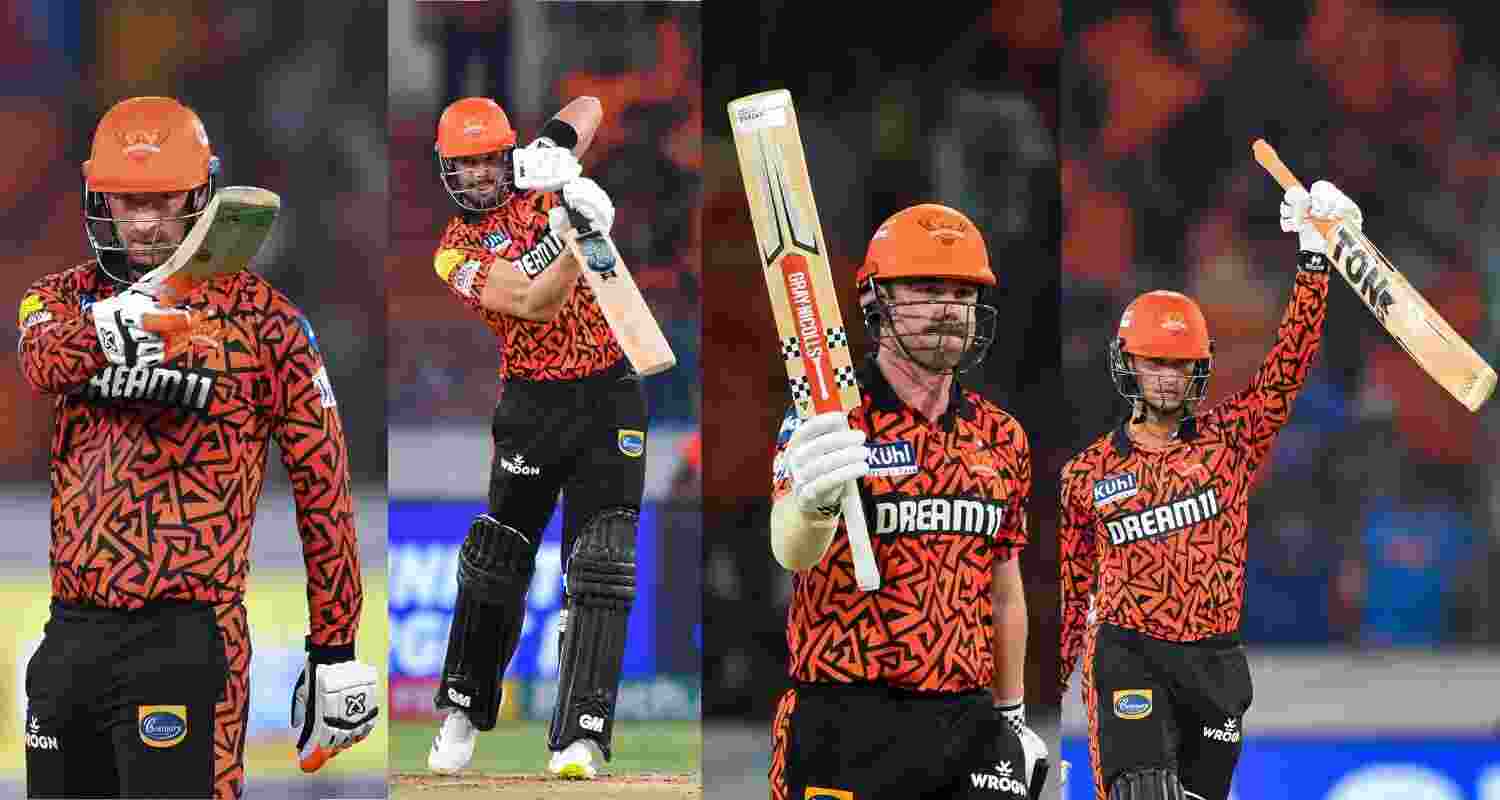 SRH batsmen Heinrich Klaasen, Aiden Markram, Abhishek Sharma and Travis Head.