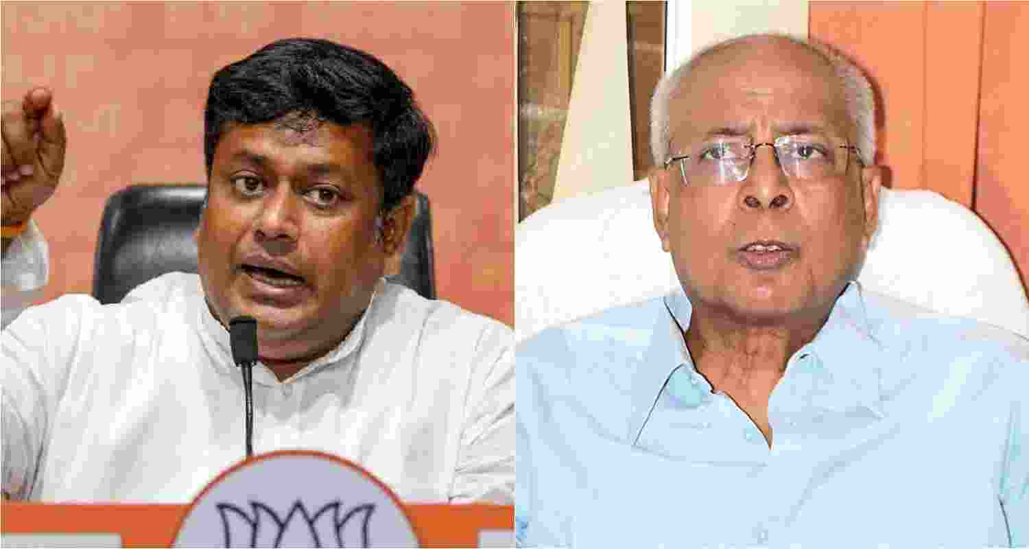 Sukanta Majumdar and TMC veteran Biplab Mitra. 