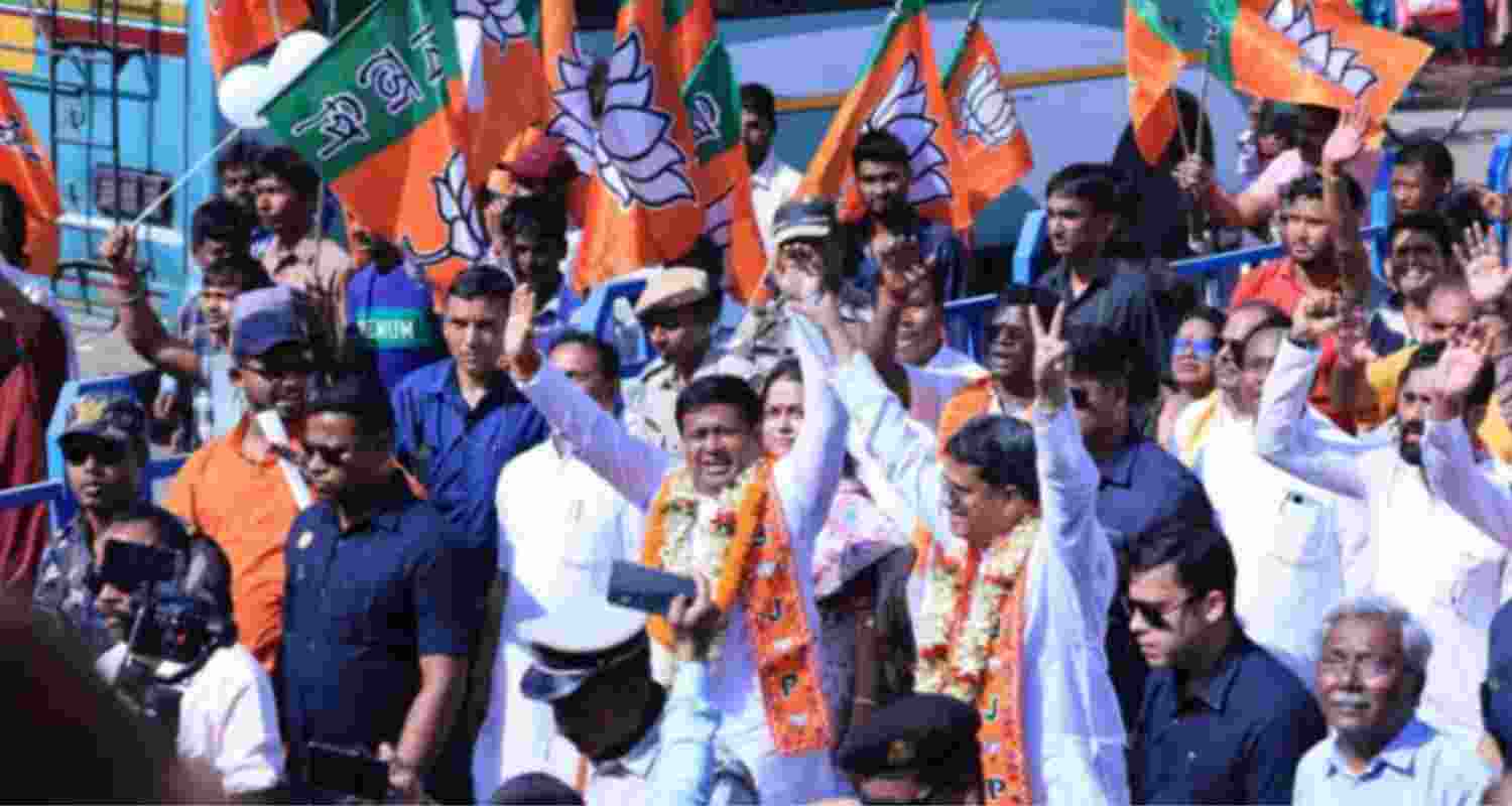 West Bengal BJP chief Sukanta Majumdar files nomination.