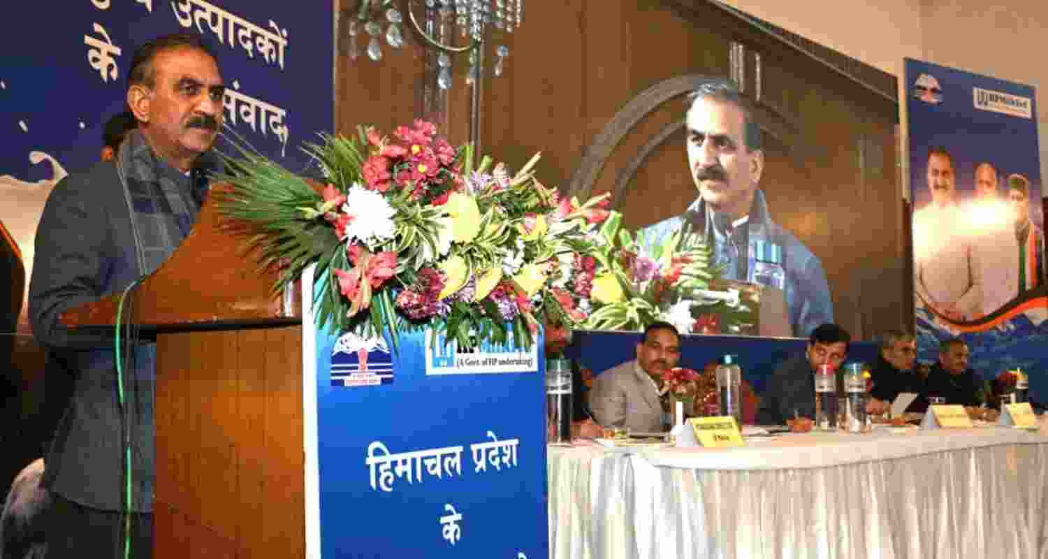Himachal Chief Minister sukhvinder singh sukhu at an event ahead of the february 17 polls