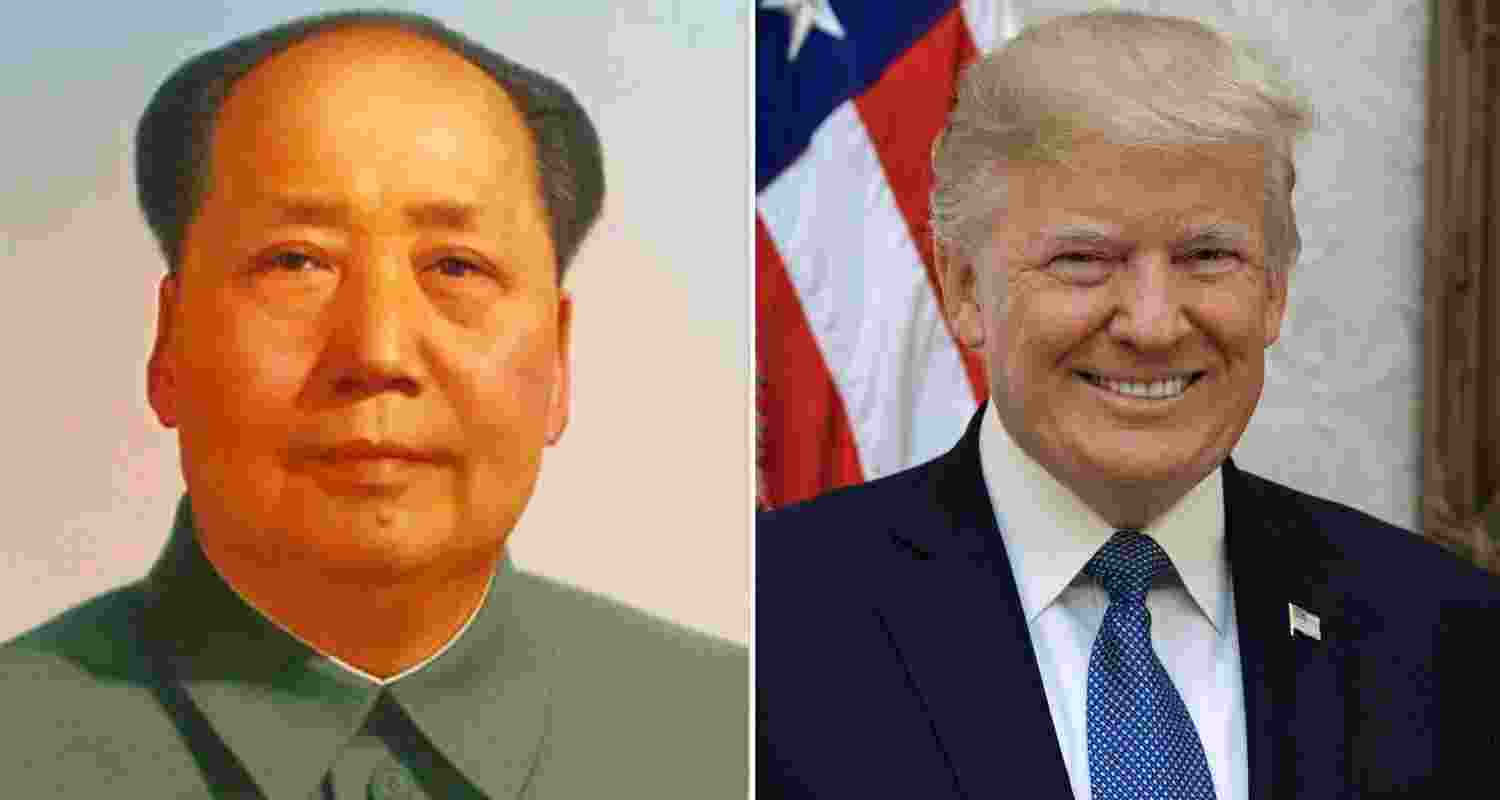 Founder of People's Republic of China Mao Zedong and US President Donald Trump. File photos.