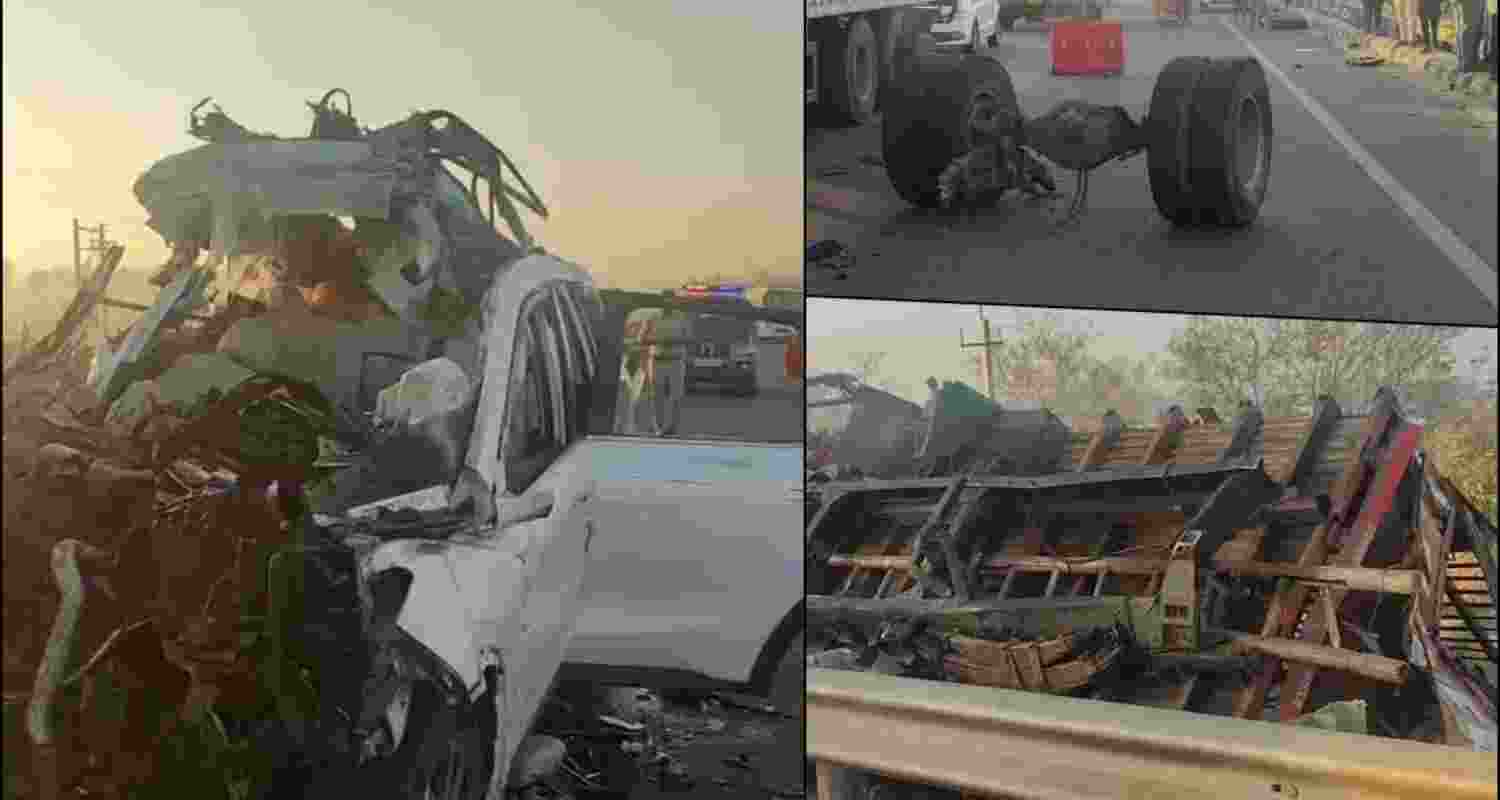 The tragedy occurred on the Hoskote-Dabaspete National Highway near M Satyavara village. The tragedy occurred on the Hoskote-Dabaspete National Highway near M Satyavara village.