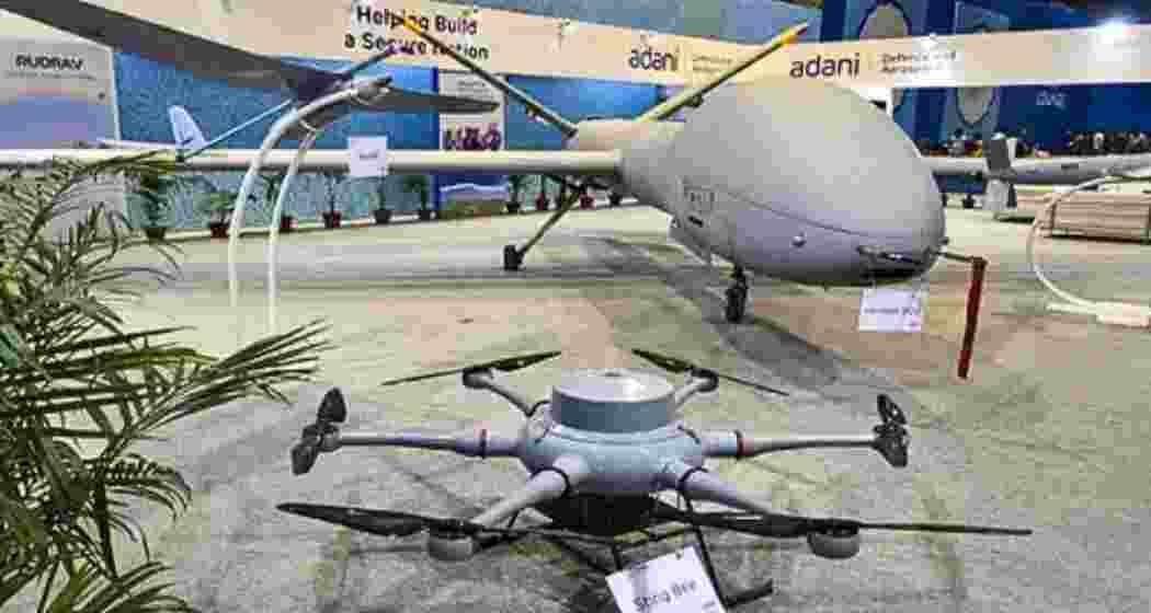 Adani’s defence technologies on display at a defence exhibition.