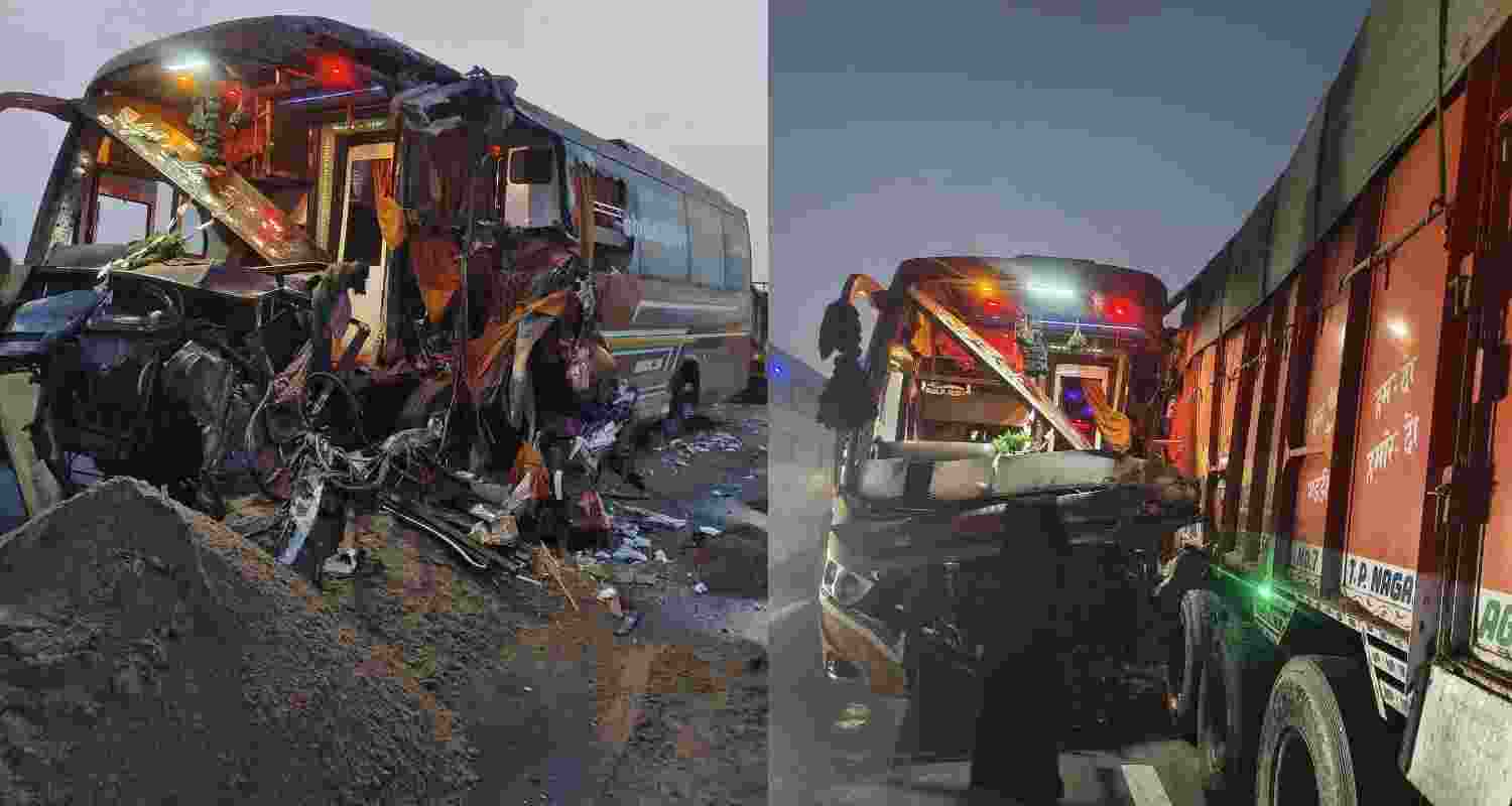 The bus collided with a stationary truck on the Agra-Lucknow expressway.