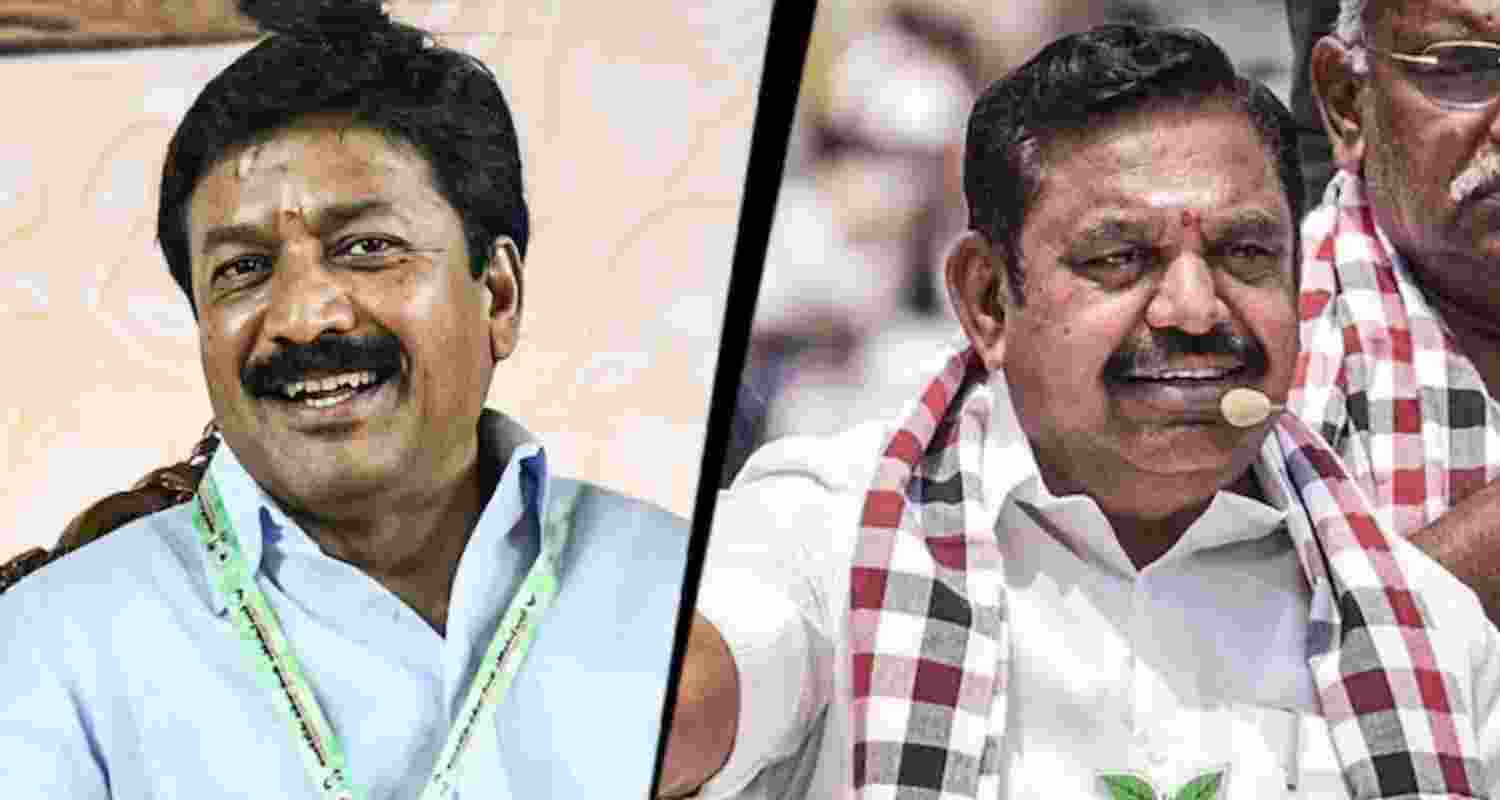 The MLAs, backed by senior AIADMK leader CV Shanmugam (left), want party chief Edappadi K Palaniswami to step down. 