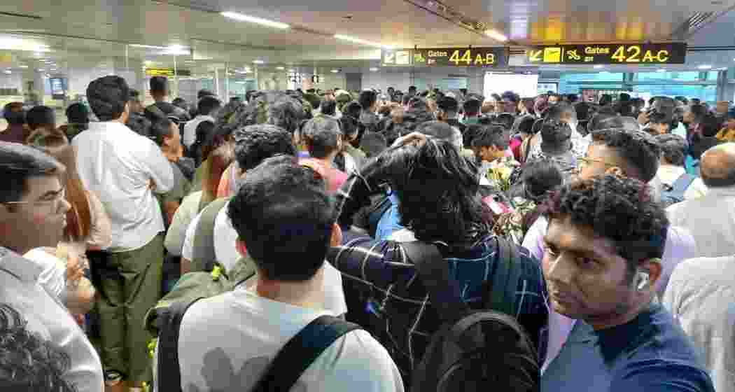 Chaos at Delhi airport as flight operation hit due to dust storm; passengers shared visuals. 