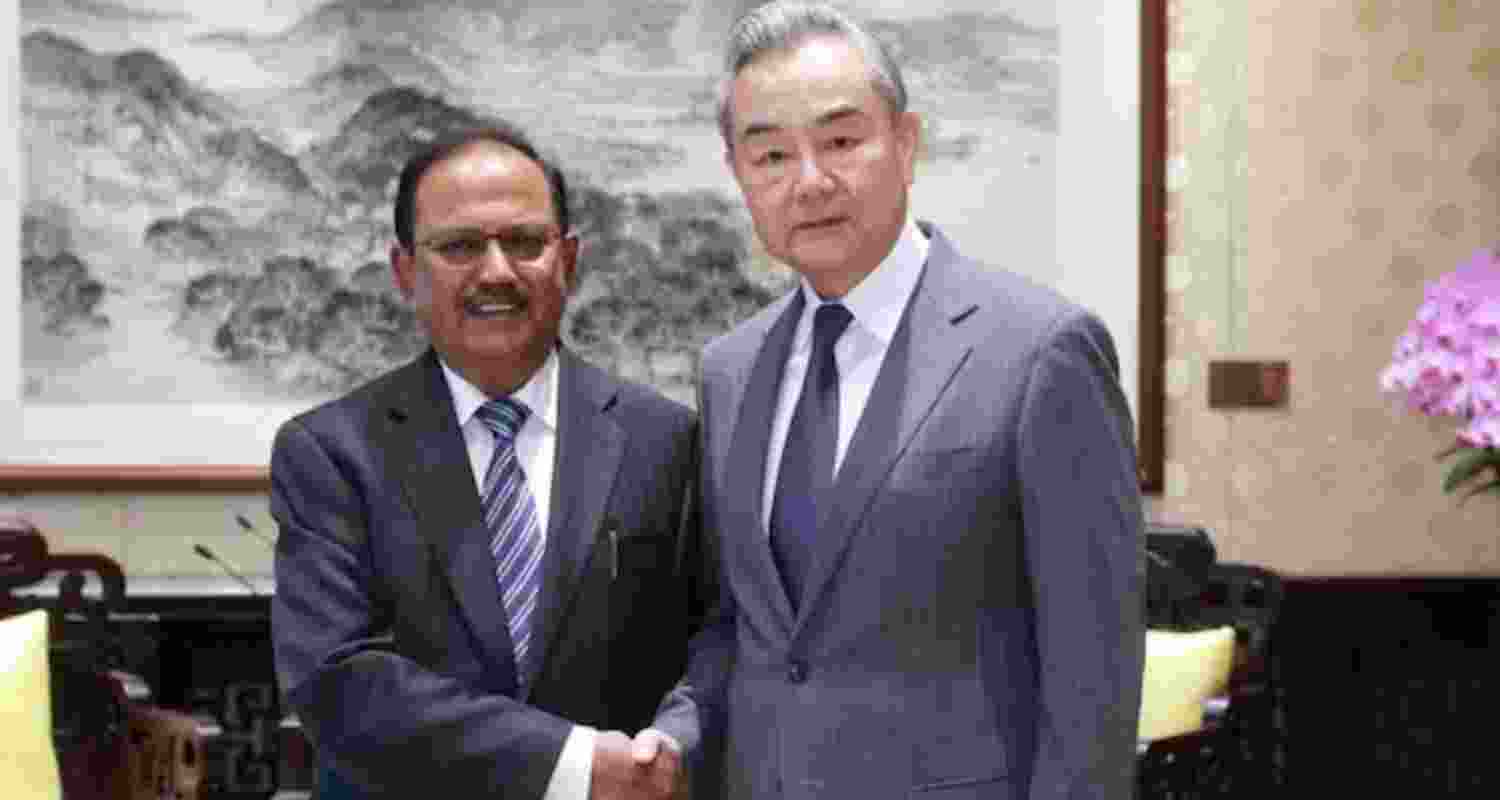 National Security Advisor Ajit Doval meets Chinese Foreign Minister Wang Yi. National Security Advisor Ajit Doval meets Chinese Foreign Minister Wang Yi.