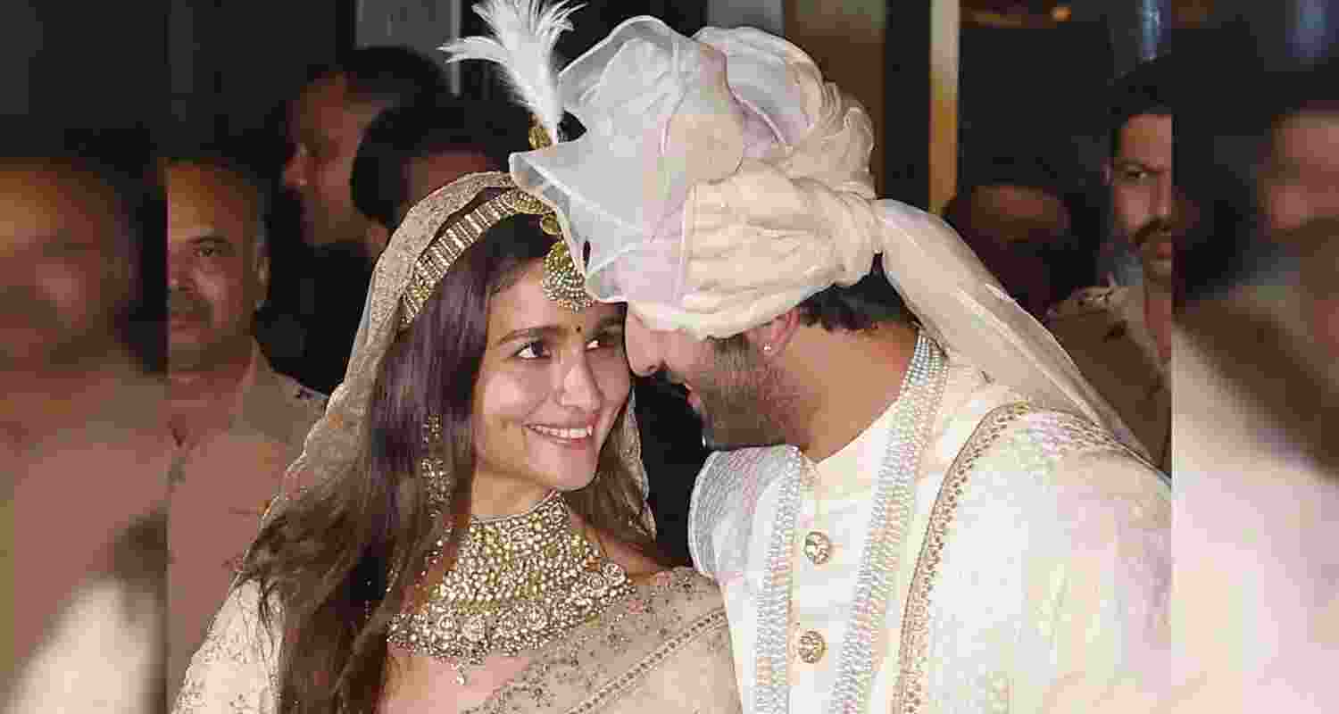 A file photo from Alia Bhatt and Ranbir Kapoor's wedding.