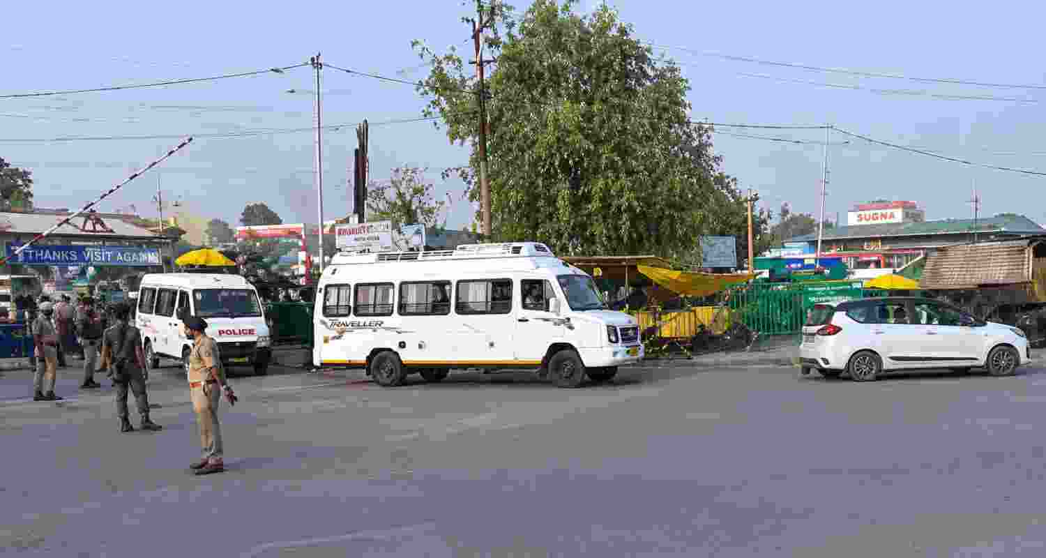 A fresh batch of 1,605 Amarnath pilgrims left Jammu for the Baltal base camp under tight security before traffic was suspended on NH-44. A fresh batch of 1,605 Amarnath pilgrims left Jammu for the Baltal base camp under tight security before traffic was suspended on NH-44.