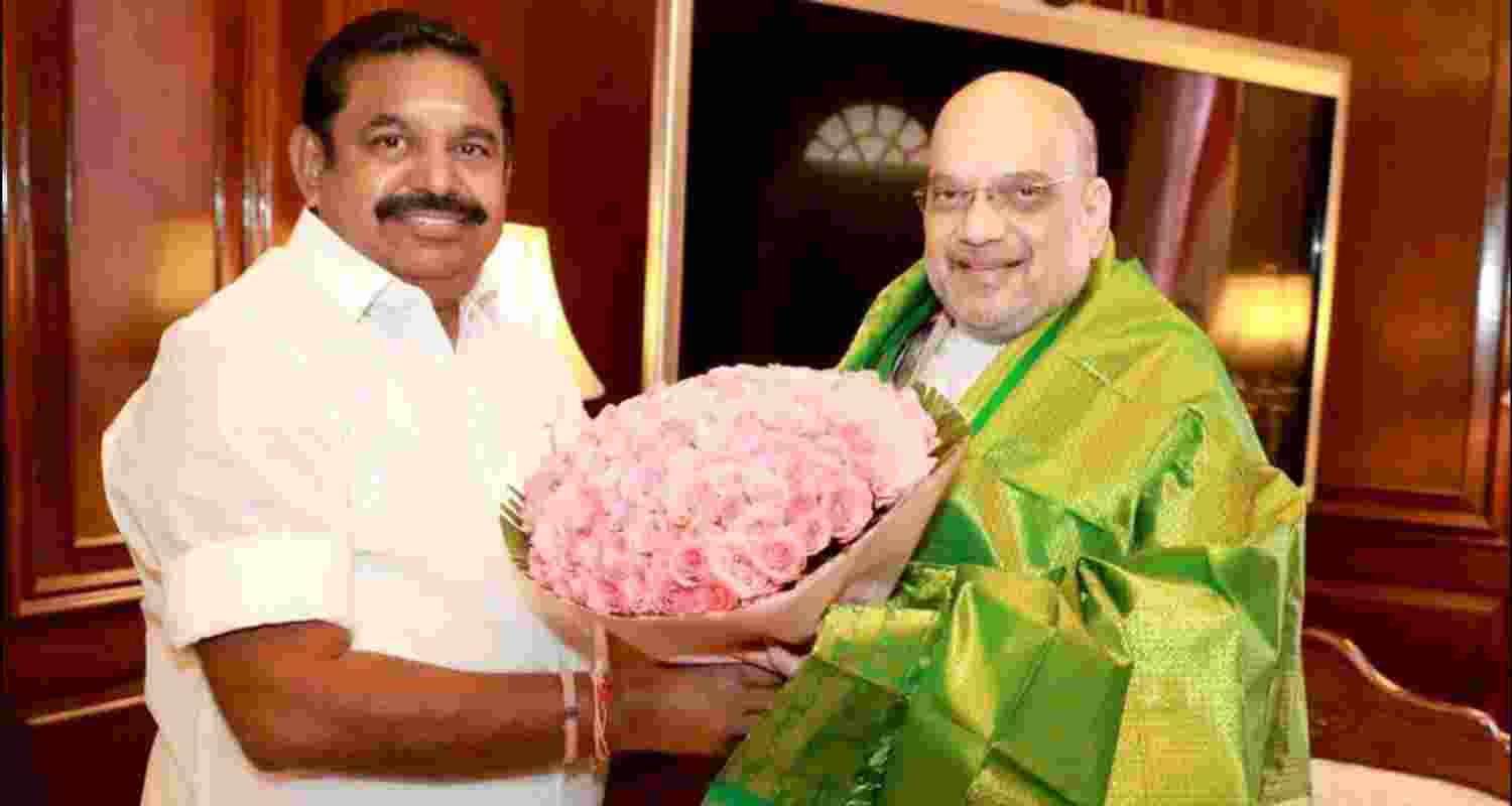 AIADMK general secretary Edappadi K Palaniswami with Union Home Minister Amit Shah.