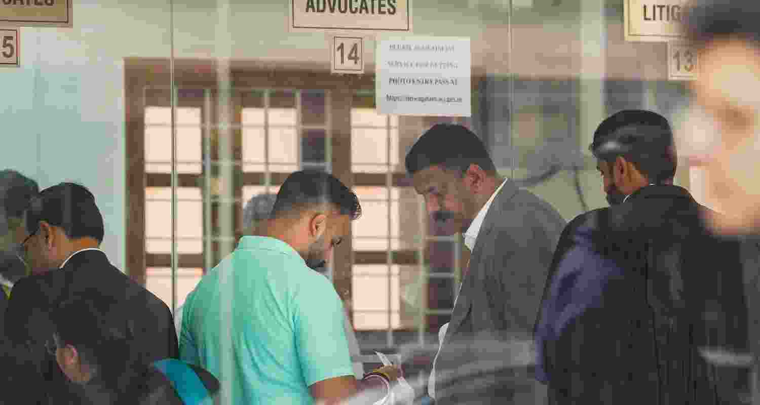 Returning Officer for Chandigarh mayoral election Anil Masih appeaars before the Supreme Court for a hearing in the alleged tampering of ballots in the election, in New Delhi on Tuesday. Returning Officer for Chandigarh mayoral election Anil Masih appeaars before the Supreme Court for a hearing in the alleged tampering of ballots in the election, in New Delhi on Tuesday.