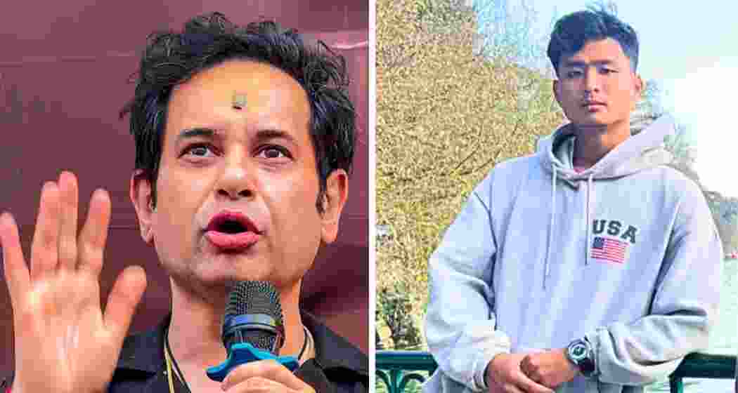 Tipra Motha supremo Pradyot Kishore Manikya Debbarma (L) has announced a Rs 10 lakh reward for information leading to the arrest of the prime accused in the Anjel Chakma (R) murder case.