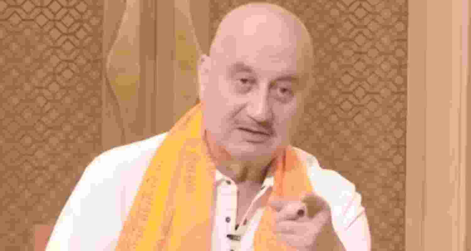 Screengrab from a video of bollywood actor Anupam Kher.