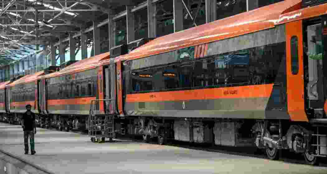 Vande Bharat in dock for maintenance before being rolled out. (File photo) Vande Bharat in dock for maintenance before being rolled out. (File photo)