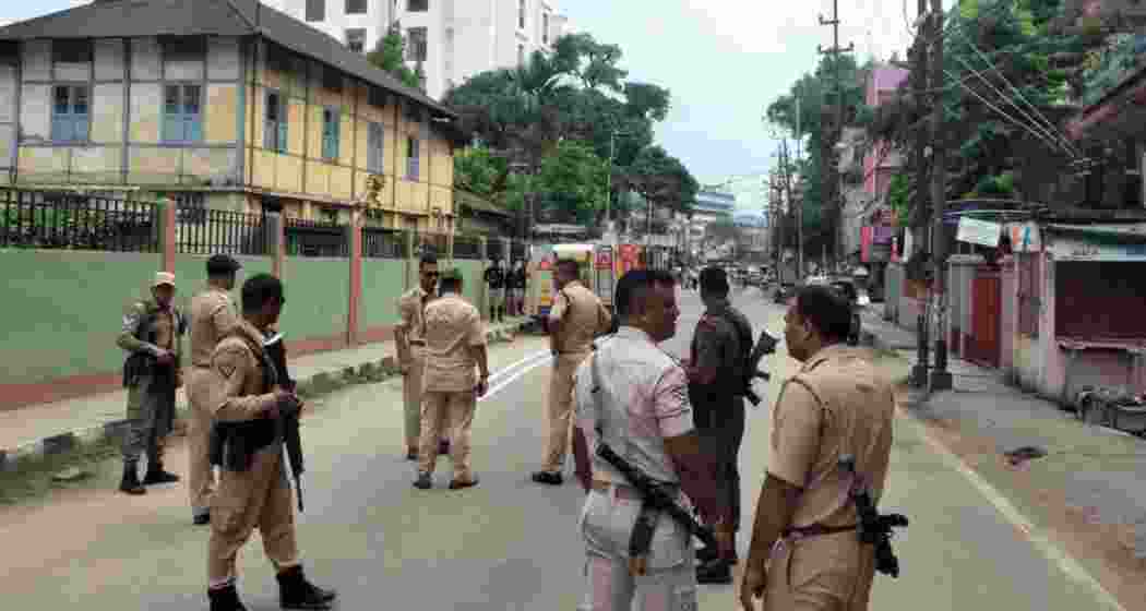 Police officials during a search operation in Assam after the statement issued by ULFA-I. Police officials during a search operation in Assam after the statement issued by ULFA-I.