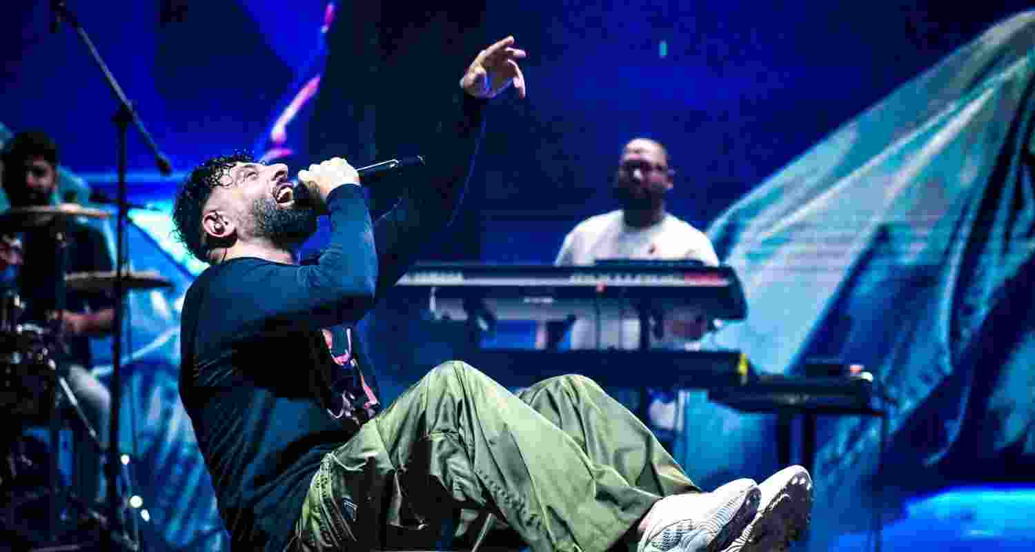 Rapper Badshah during a recent performance at a university in Vadodara, Gujarat. Image: X