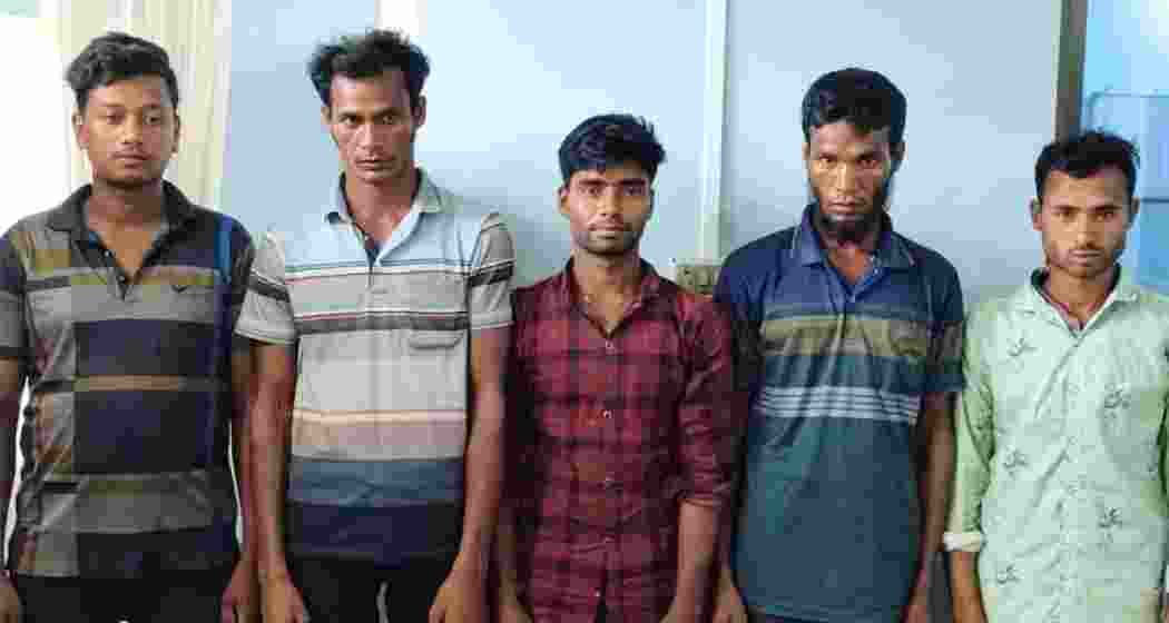 The five Bangladeshi nationals detained by Meghalaya Police in West Garo Hills after failing to produce valid citizenship documents during a vehicle check at the Upper Damalgre checkpoint.
