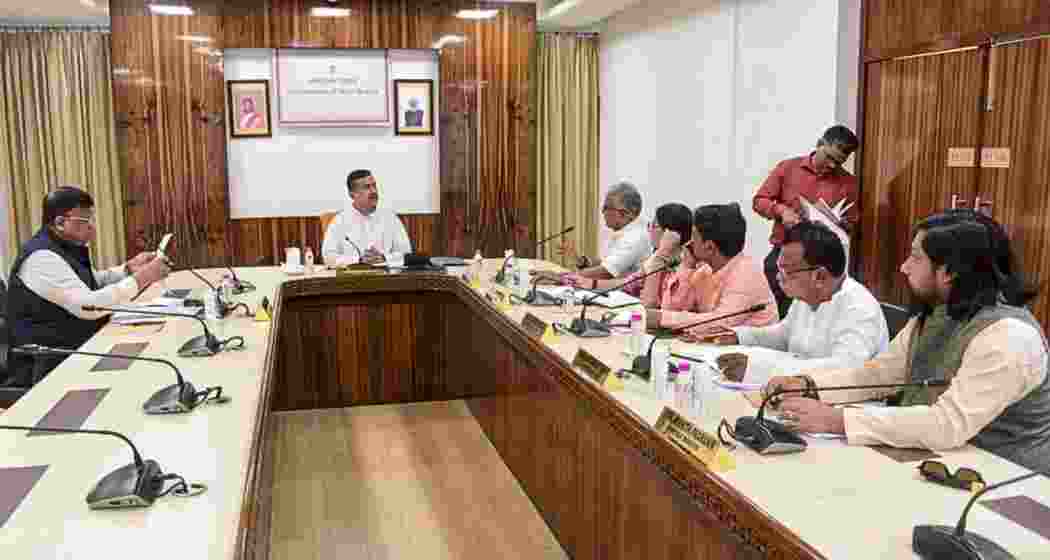 West Bengal CM Suvendu Adhikari chairs a cabinet meeting, at Nabanna in Howrah. (PTI)