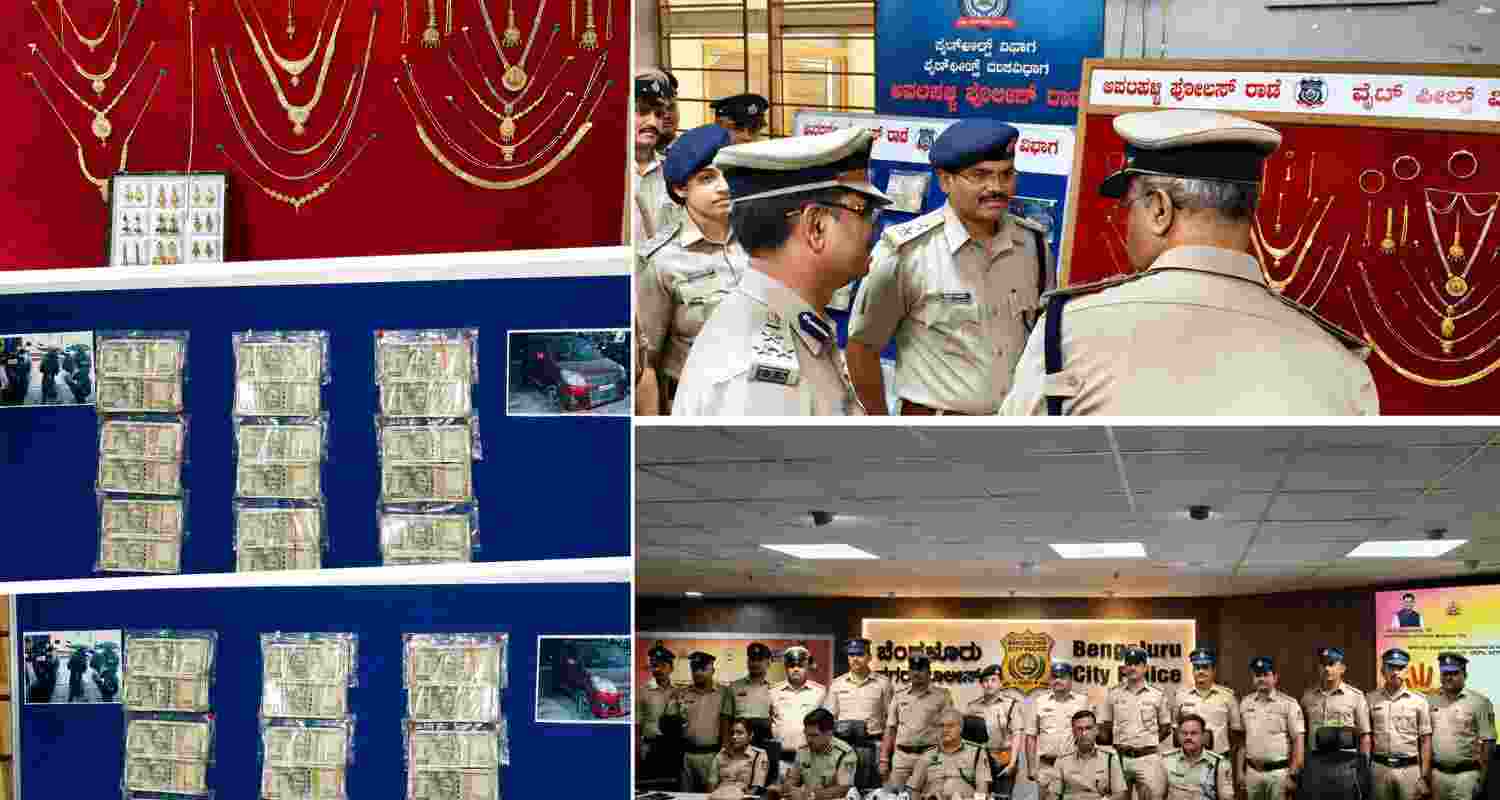 Avalahalli Police arrested four people in two theft cases, recovering Rs 1.28 crore worth of gold, cash, vehicles and stolen property in Bengaluru.


