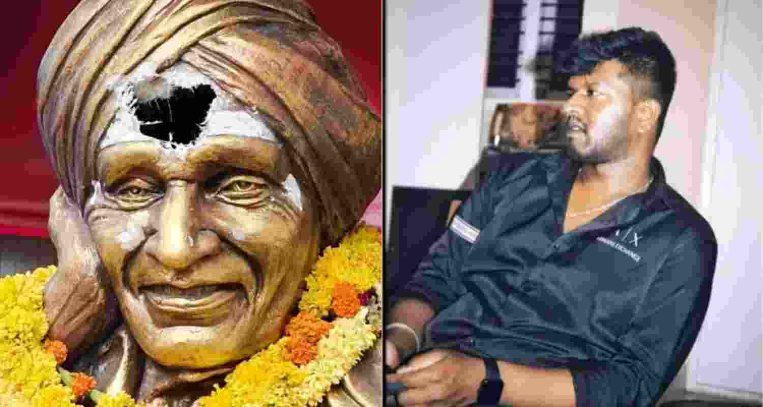 B'luru man defaces Lingayat seer’s statue, says 'Jesus inspired act'