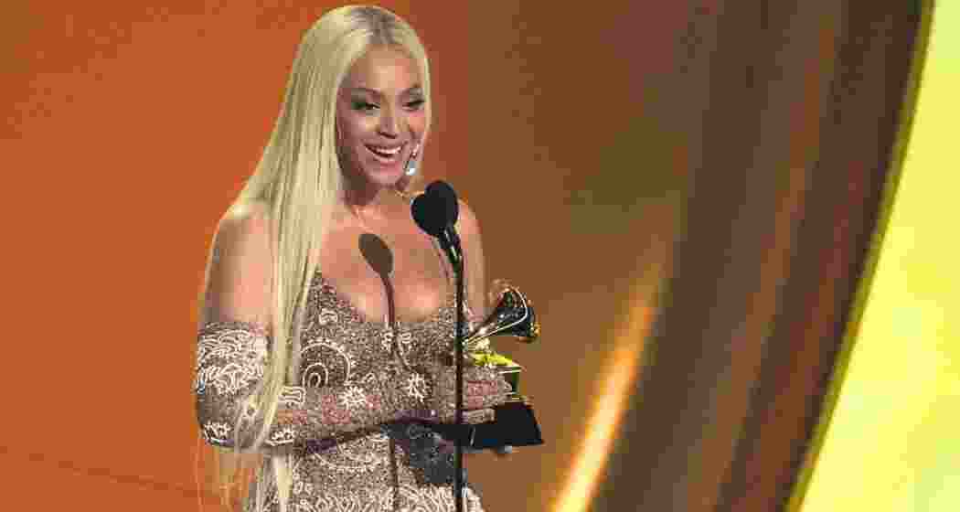 Beyonce interacts with the audience after making history at the 67th Grammy Awards, becoming the first Black woman in 50 years to win Best Country Album