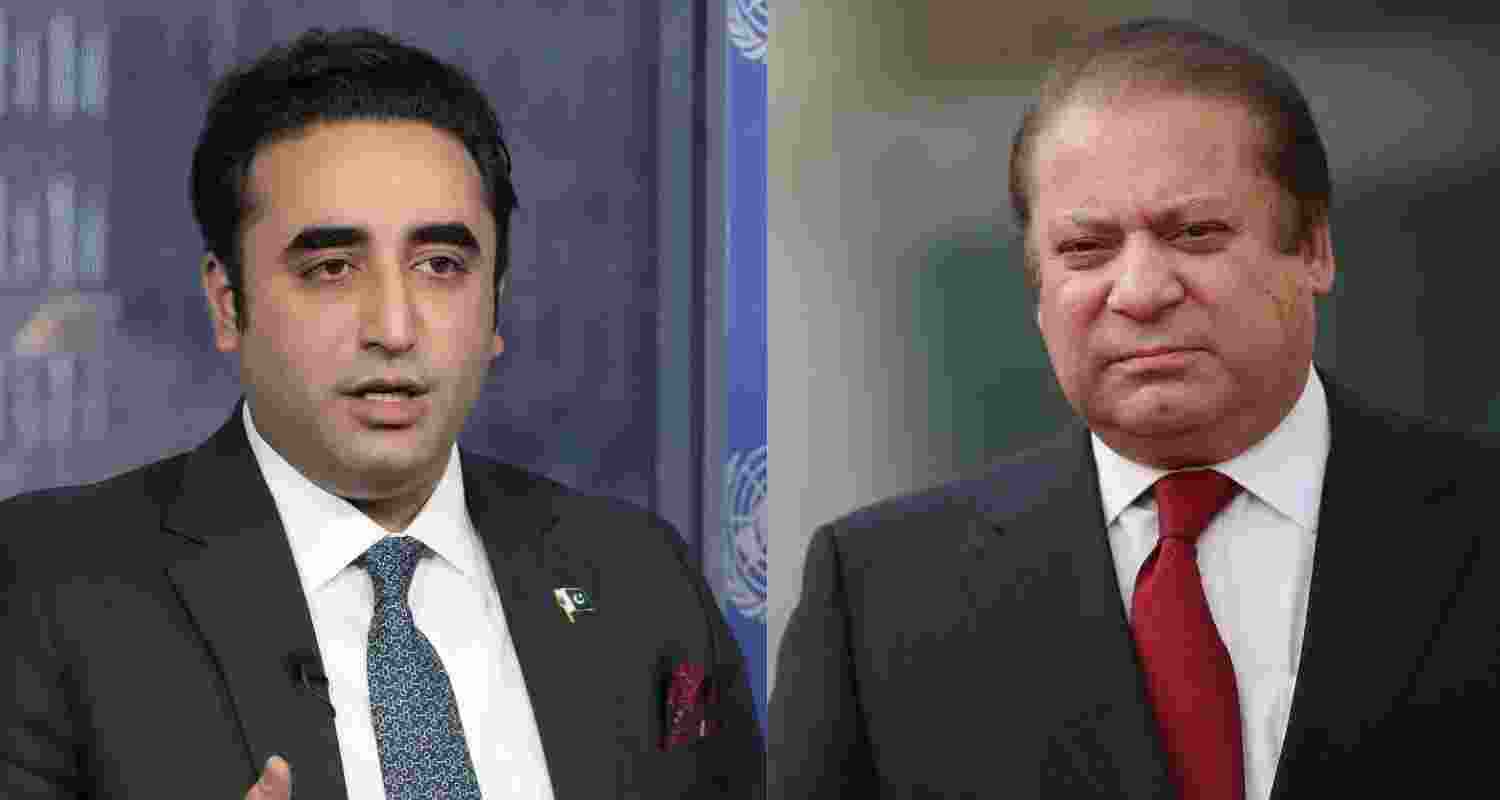 Images of PPP leader Bilawal Bhutto Zardari and PML-N leader and former PM Nawaz Sharif. Images of PPP leader Bilawal Bhutto Zardari and PML-N leader and former PM Nawaz Sharif.