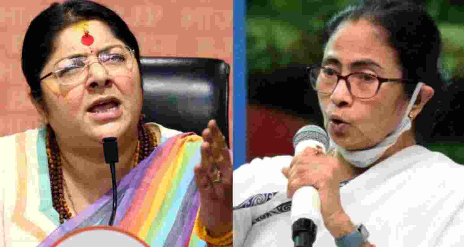 BJP MP Locket Chatterjee (left), West Bengal Chief Minister Mamata Banerjee BJP MP Locket Chatterjee (left), West Bengal Chief Minister Mamata Banerjee