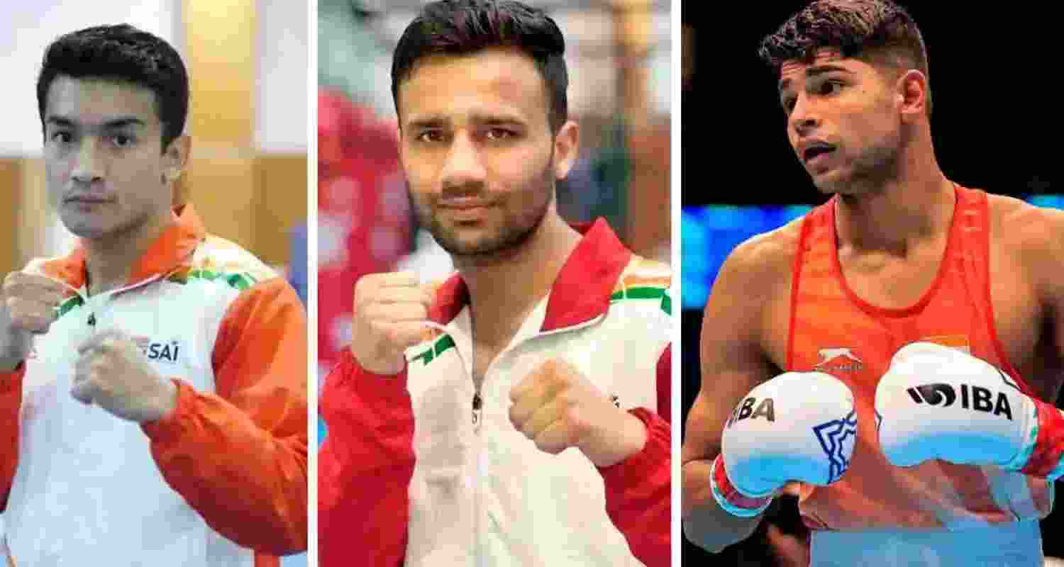 Indian boxers in action.