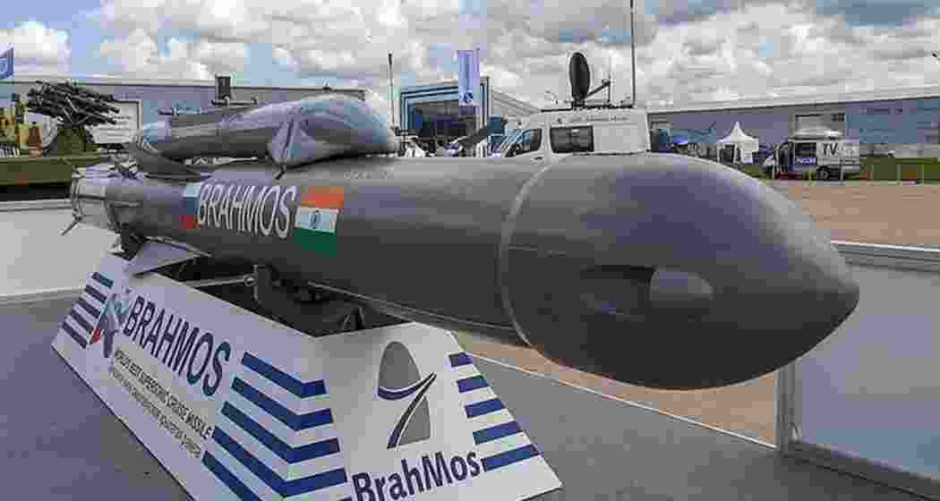 The BrahMos missile defence system on display.