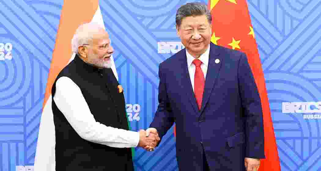 Indian PM Narendra Modi with Chinese President Xi Jinping.