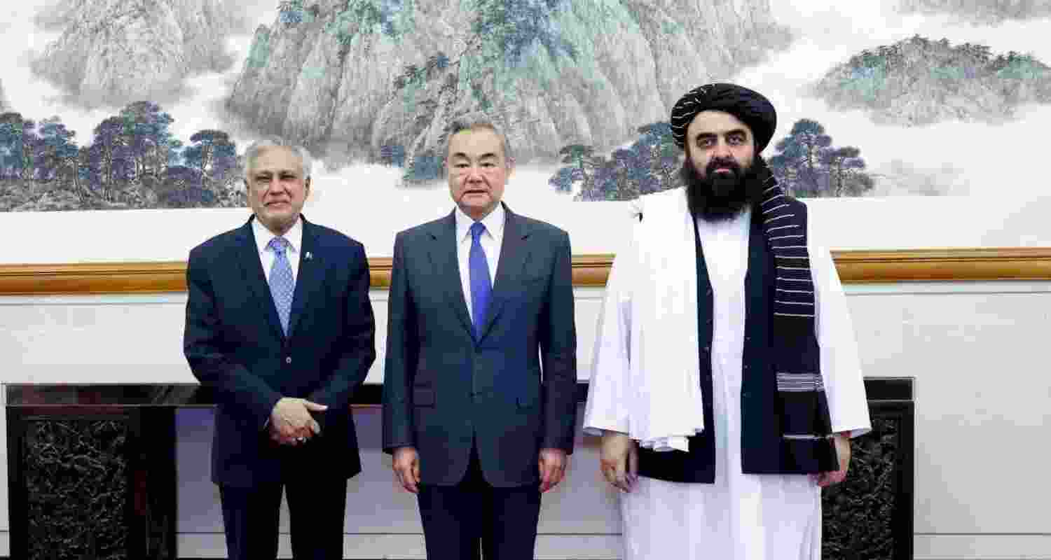 Trilateral meeting of Foreign Ministers of China, Afghanistan and Pakistan. Image: X