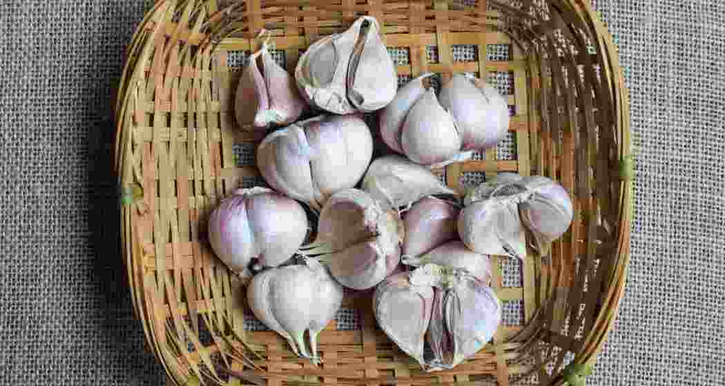 Chinese garlic on display.