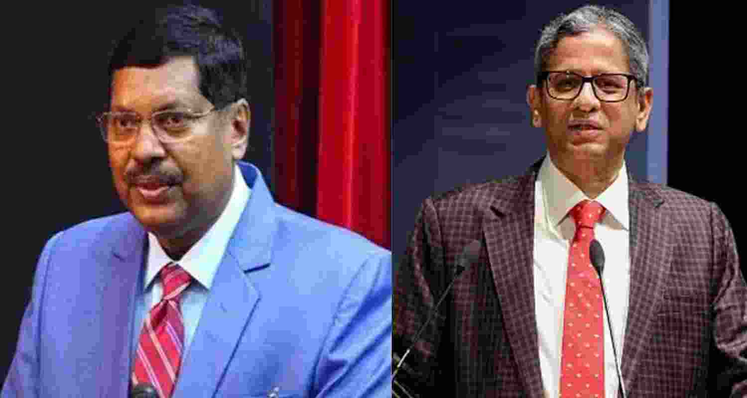 CJI-designate BR Gavai (left) and Ex-CJI NV Ramana.