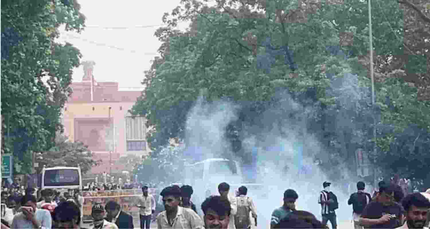 CJP protest spirals into chaos; Police use tear gas, lathis