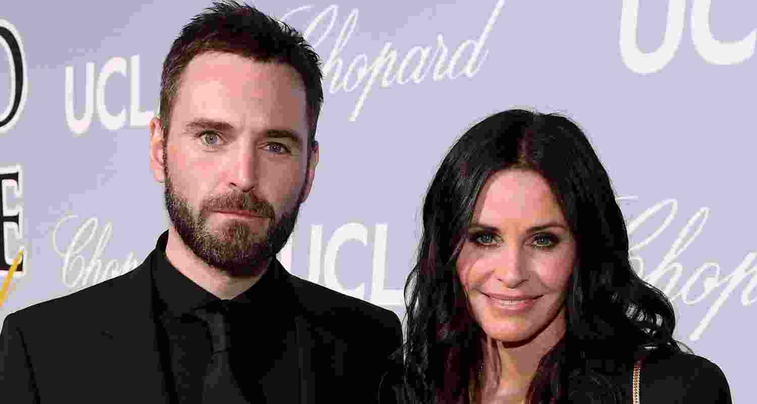 Musician Johnny McDaid and actress Courteney Cox. 