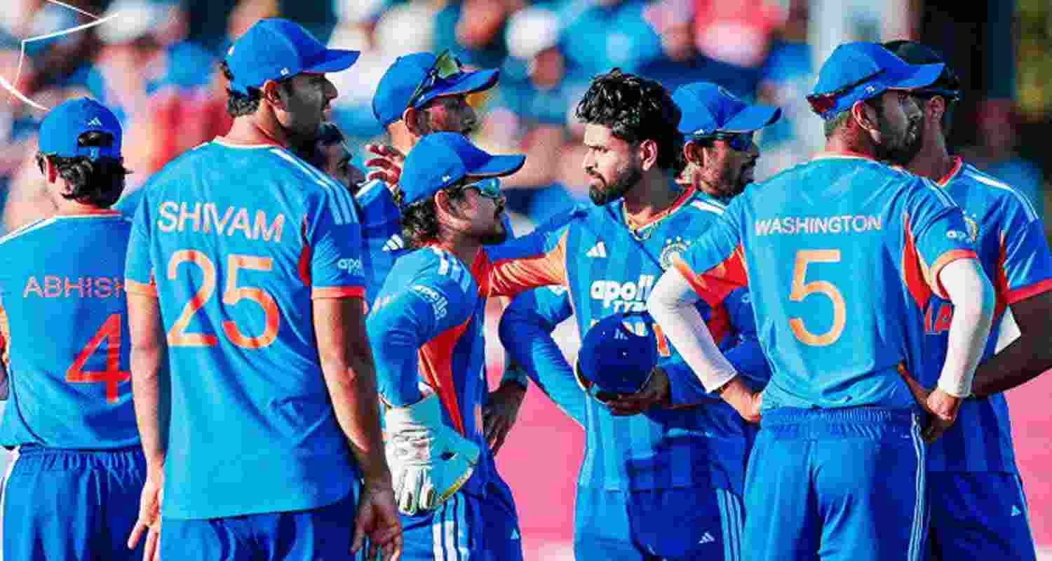 Indian team members during the 5th T20I at the Utilita Bowl in Southampton on Saturday.