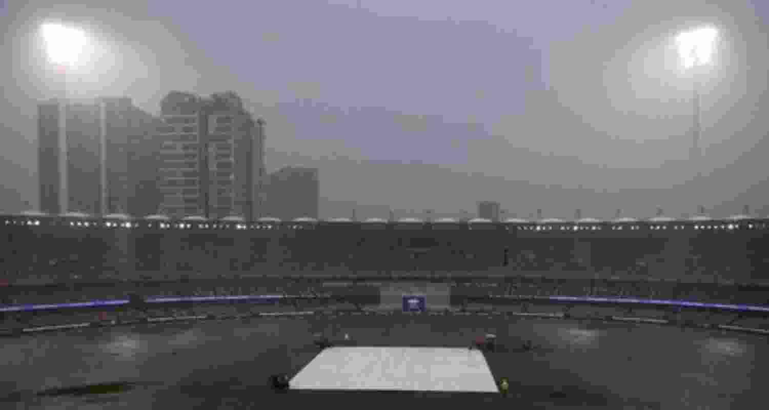 Rain halts play in second session of India-Australia Test. 