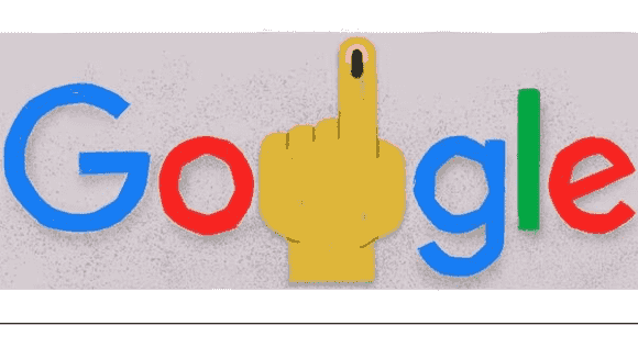 The inked finger is visible on Google celebrating voting day on April 19 as the first phase of the Lok Sabha elections kicks off.