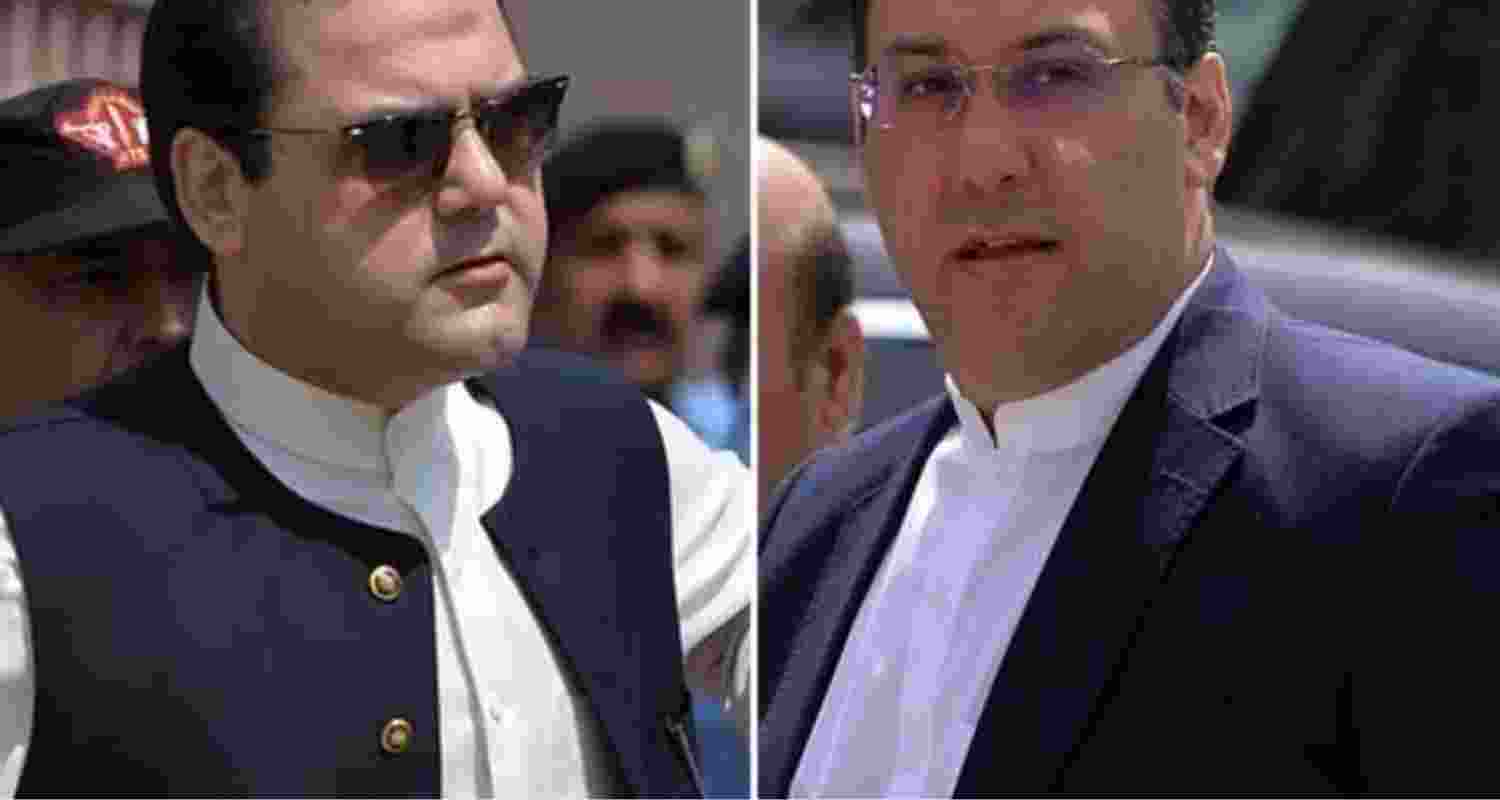 Former prime minister Nawaz Sharif's sons Hussain Nawaz and Hassan Nawaz. Former prime minister Nawaz Sharif's sons Hussain Nawaz and Hassan Nawaz.
