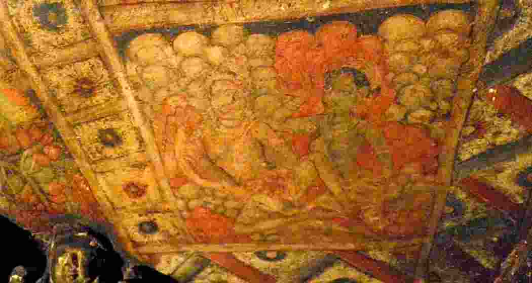 A delicate 9th-century Jain fresco inside Ellora’s Cave 32, now facing damage due to persistent water seepage, raising alarms among conservationists and heritage bodies over its long-term preservation.