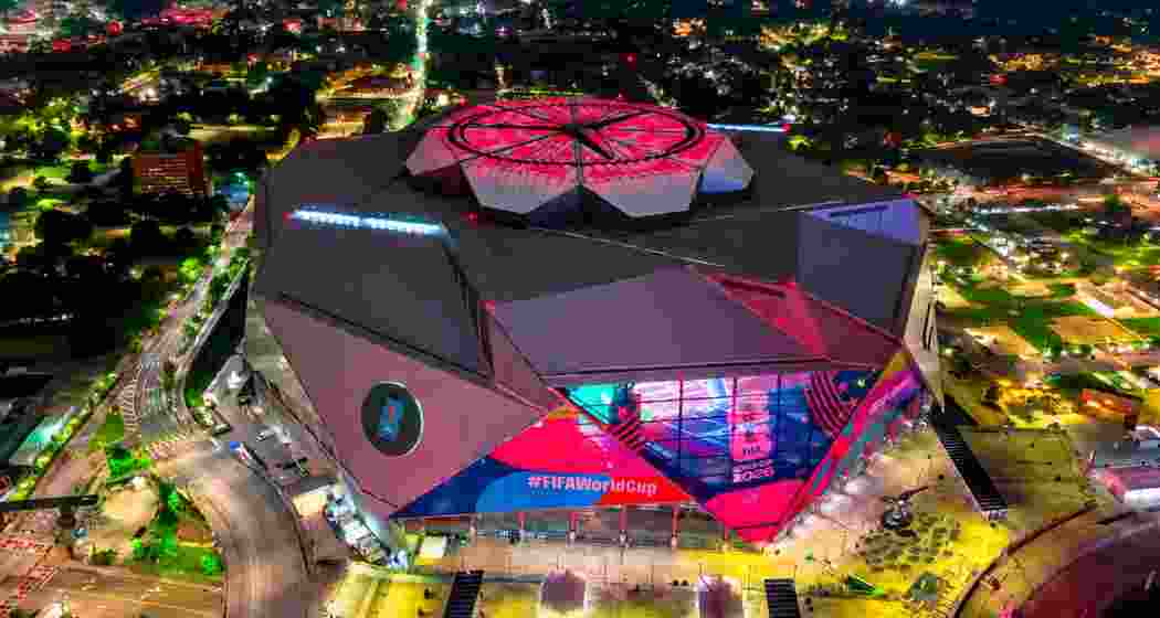 The Mercedes-Benz Stadium in Atlanta, US. 