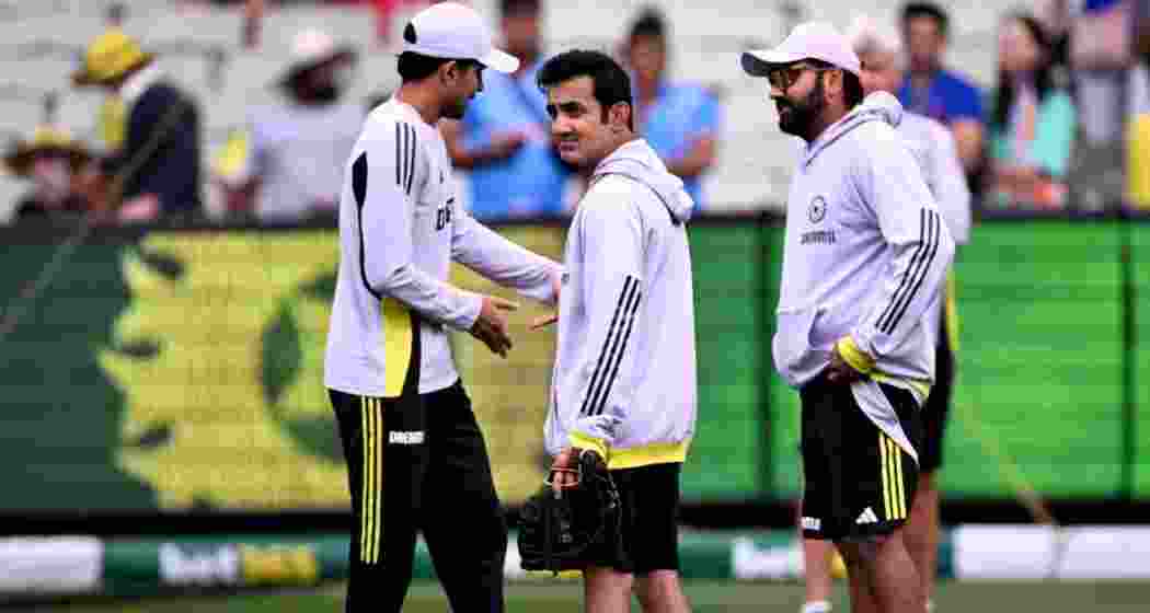 Indian coach Gautam Gambhir (left) with former Indian captain and batter Rohit Sharma (R). Indian coach Gautam Gambhir (left) with former Indian captain and batter Rohit Sharma (R).