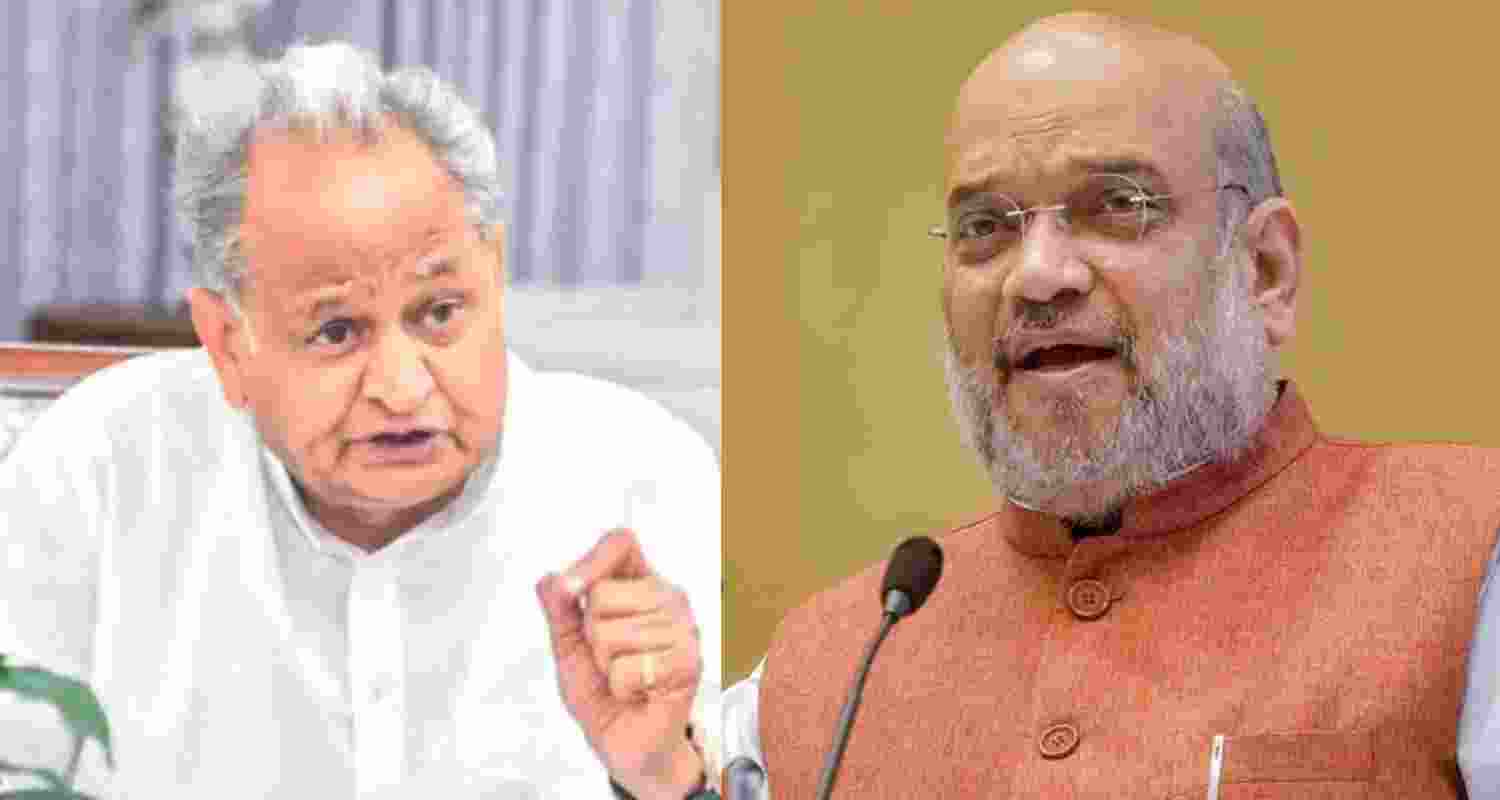 Senior Congress leader Ashok Gehlot and Union Home Minister Amit Shah. Senior Congress leader Ashok Gehlot and Union Home Minister Amit Shah.