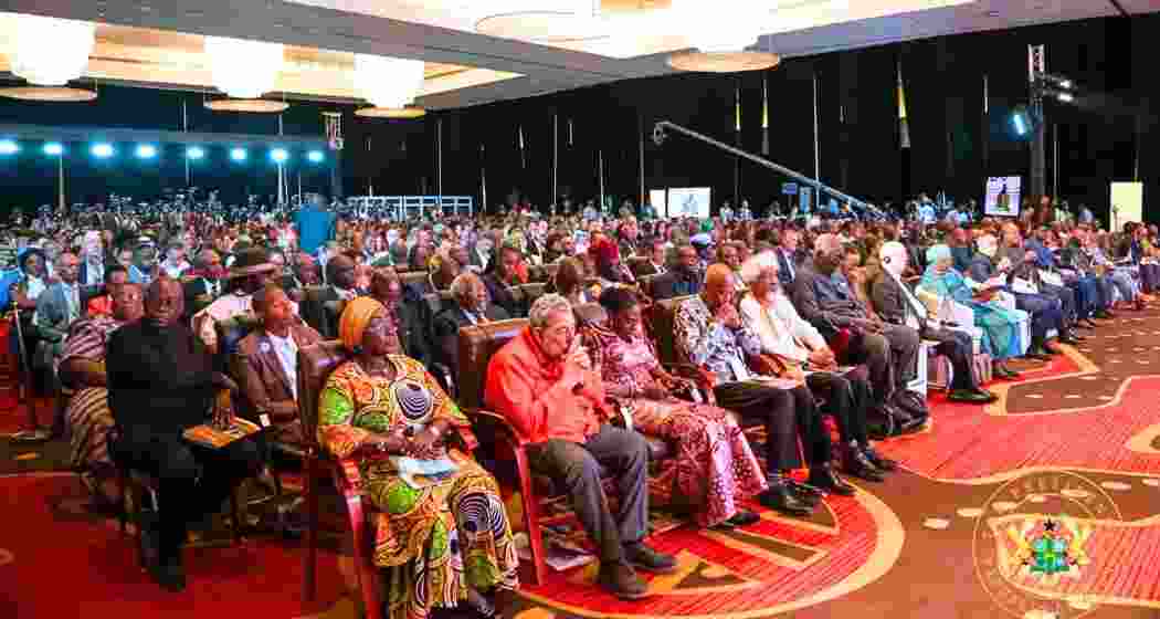 Delegates attend the "Next Steps" conference in Accra, Ghana, where African and Caribbean leaders called for apologies and reparations for the transatlantic slave trade.