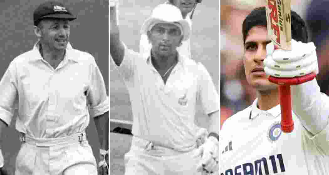 Shubman Gill (R) joins legends Don Bradman (L) and Sunil Gavaskar (C) as the only Test captains to score four centuries in a single series. Shubman Gill (R) joins legends Don Bradman (L) and Sunil Gavaskar (C) as the only Test captains to score four centuries in a single series.